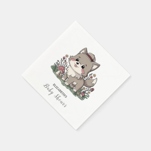 Little Forest Wolf Babydusche Serviette (Ecke)