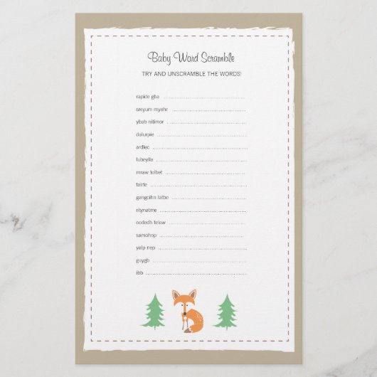 Little Fox Baby Word Scramble Game (Vorderseite)