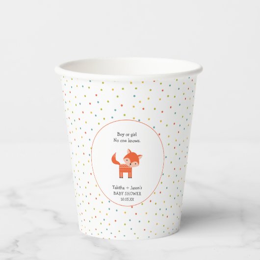 Little Fox Babydusche Pappbecher (Vorderseite)