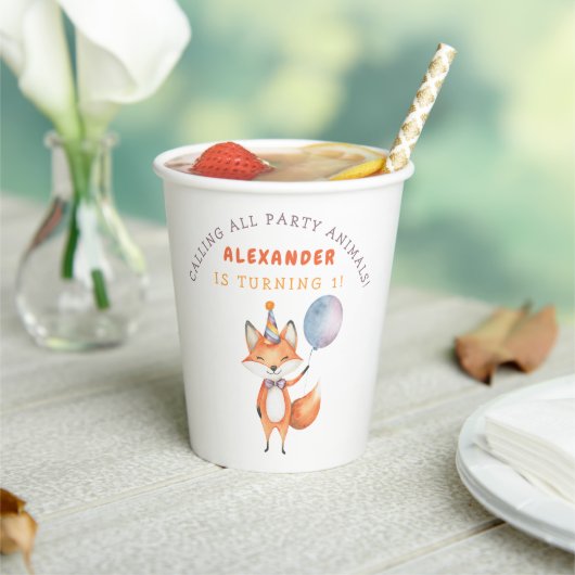 Little Fox Birthday Party Pappbecher (In Situ)