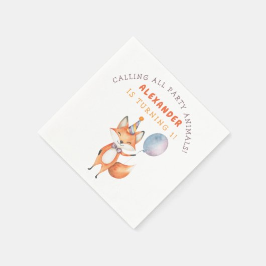 Little Fox Birthday Party Serviette (Ecke)