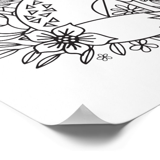 Little Fox Coloring Page Poster (Ecke)