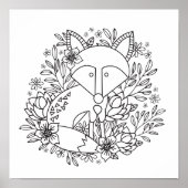 Little Fox Coloring Page Poster (Vorne)