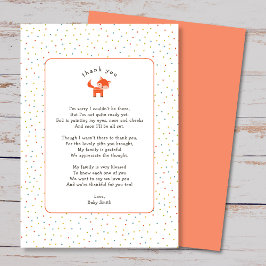 Little Fox danke Ihnen Gedicht Dankeschön Karte