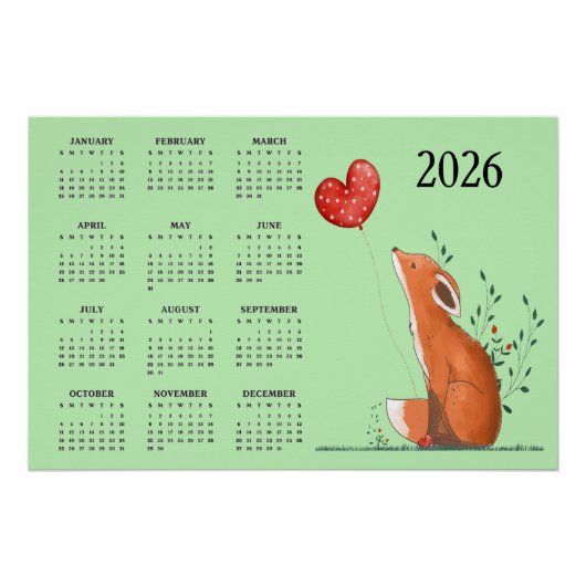 Little Fox Design 2026 Calendar Poster (Vorderseite)