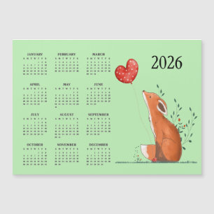 Little Fox Design 2026 Kalender Magnetkarte