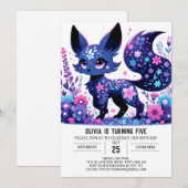 Little Fox Digital Geburtstag Einladung (Vorne/Hinten)