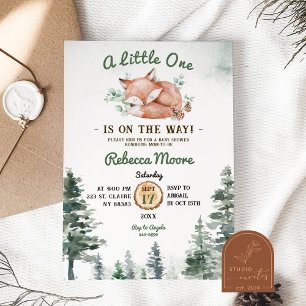 Little Fox Floral Girl Babydusche Einladung