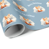 Little fox in winter geschenkpapier (Rolleneckpunkt)