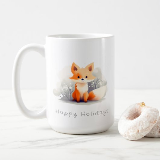 Little fox in winter kaffeetasse (Mit Donut)