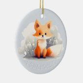 Little fox in winter keramik ornament (Rechts)