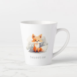 Little fox in winter milchtasse