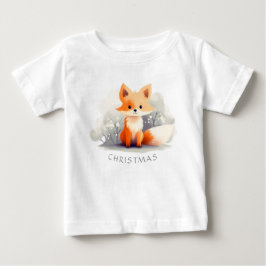 Little fox in winter, personalized baby t-shirt