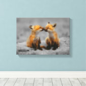 Little Fox Liebe Leinwanddruck (Insitu (Holzboden))