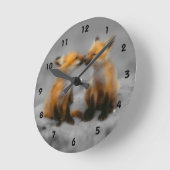Little Fox Liebe Runde Wanduhr (Winkel)