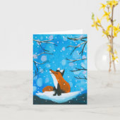 Little Fox Lieben Schnee Karte (Gelbe Blume)