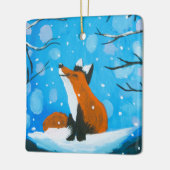 Little Fox Lieben Schnee Keramikornament (Links)
