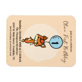 Little Fox mit Ballons 1. Geburtstag Magnet (Horizontal)