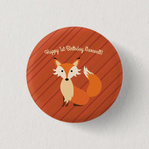 Little Fox Niedlich Colorful 1. Geburtstag Party T Button