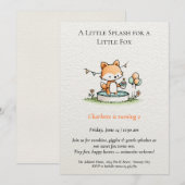 Little Fox Pool Party Geburtstag Einladung (Vorne/Hinten)