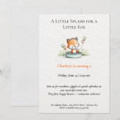 Little Fox Pool Party Geburtstag Einladung (Vorne/Hinten)