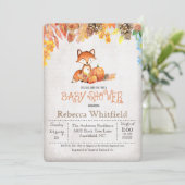Little Fox Pumpkin Baby Dusche Einladung (Stehend Vorderseite)