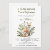 Little Fox Spirit Blessingway Babydusche Einladung (Vorne/Hinten)