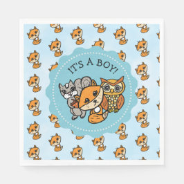 Little Fox und Forest Friends Babydusche Serviette