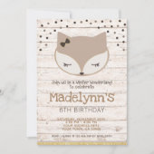 Little Fox, wonderland Birthday Invitation, Einladung (Vorderseite)