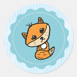 Little Fox Woodland Creature Forest Animal Runder Aufkleber