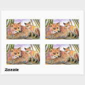 Little Fox's Nickerchen Time Rechteckiger Aufkleber (Blatt)