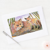 Little Fox's Nickerchen Time Rechteckiger Aufkleber (Umschlag)