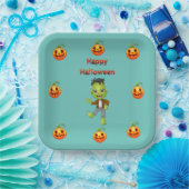 Little Frankenstein Halloween Thema. Pappteller (Party)