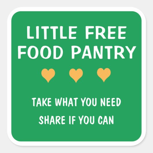 Little Free Food Pantry Quadratischer Aufkleber (Vorderseite)
