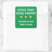 Little Free Food Pantry Quadratischer Aufkleber (Tasche)