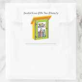 Little Free Library Book Spende Buchzeichen Quadratischer Aufkleber (Tasche)
