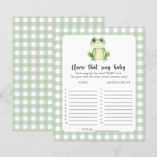 Little Frog Babydusche - Benennen Sie das Baby Son (Vorne/Hinten)