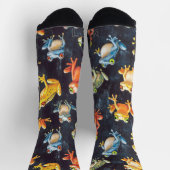 Little Frog Chalk Zeichne Muster Black Socks Socken (Oben)