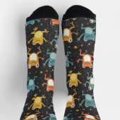 Little Frog Chalk Zeichne Muster Black Socks Socken (Oben)