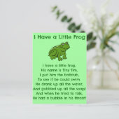 Little Frog Gedicht Postkarte (Stehend Vorderseite)