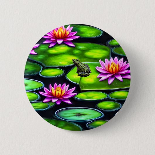 Little Frog on Lily Pad Button (Vorderseite)