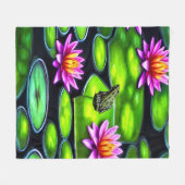 Little Frog on Lily Pad Fleecedecke (Vorderseite (Horizontal))