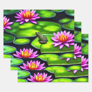 Little Frog on Lily Pad Geschenkpapier Set