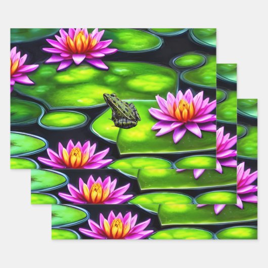 Little Frog on Lily Pad Geschenkpapier Set (Set)
