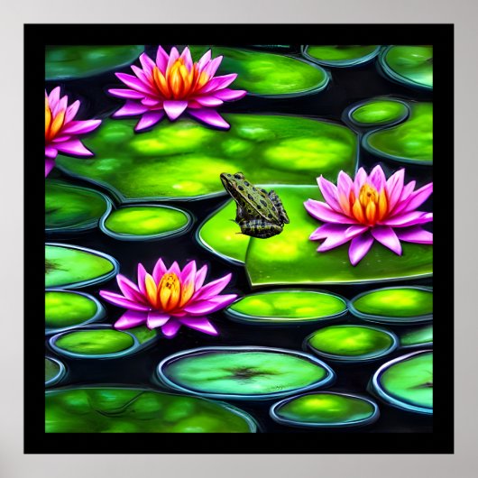 Little Frog on Lily Pad Poster (Vorne)