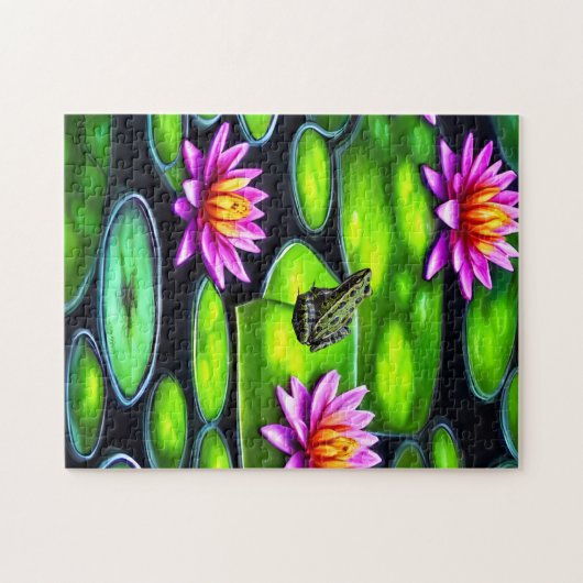 Little Frog on Lily Pad Puzzle (Horizontal)