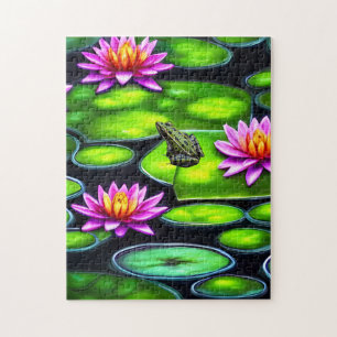 Little Frog on Lily Pad Puzzle