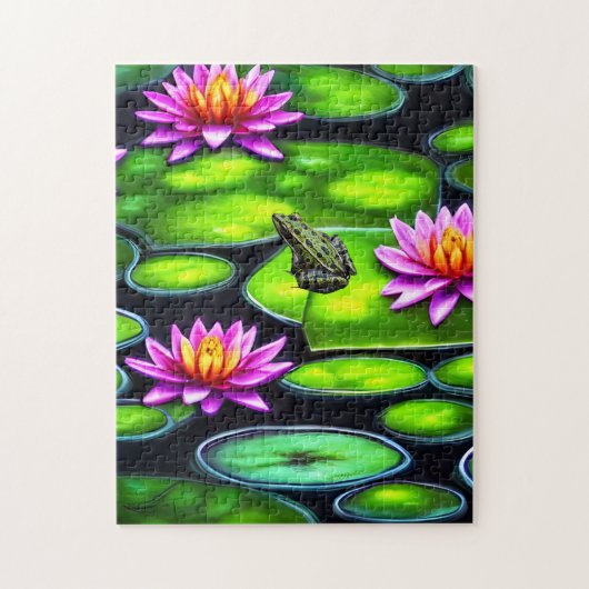 Little Frog on Lily Pad Puzzle (Vertikal)