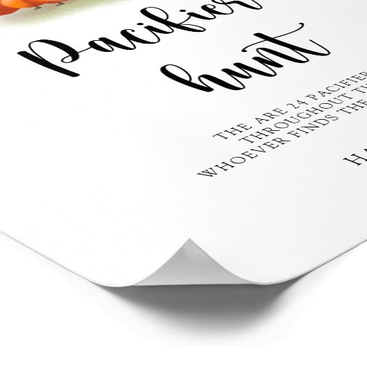 Little Fuchs cub - Schnuller Jagd Baby Duschgame Poster (Ecke)