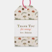 Little Fun Guy Mushroom Bee Boy Baby Shower Geschenkanhänger (Rückseite)